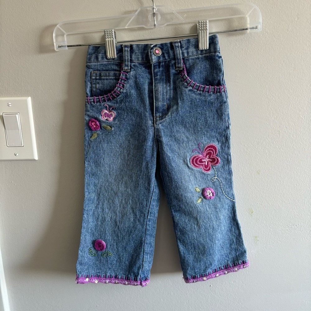 Arizona Jean company toddler embroidered denim